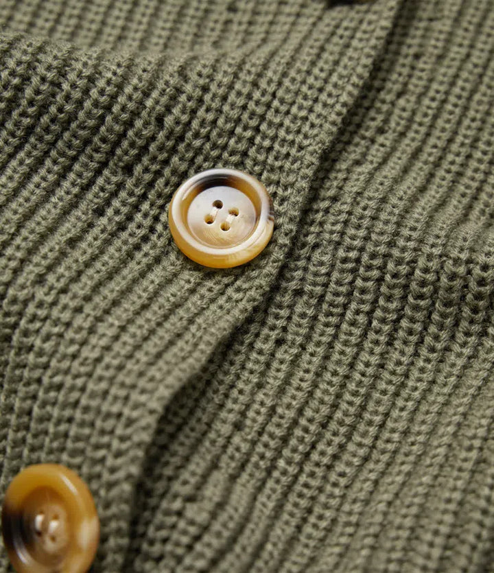 Slagkrage långärmad vardaglig cardigan med fickor