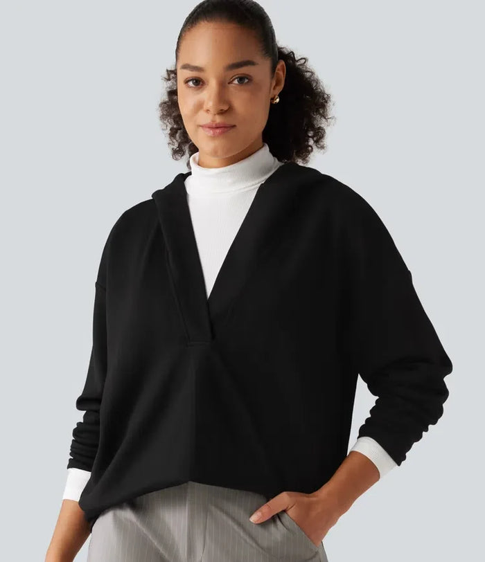 Med huva nedhasad axel långärmad arbete sweatshirt