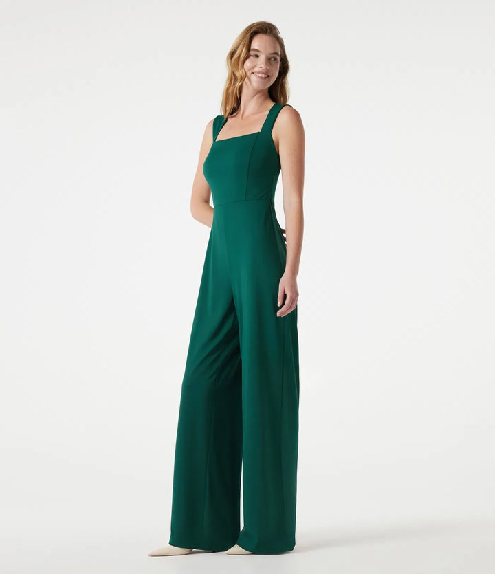 Fyrkantig halsringning inbyggd BH ärmlös jumpsuit-Easy Peezy Edition
