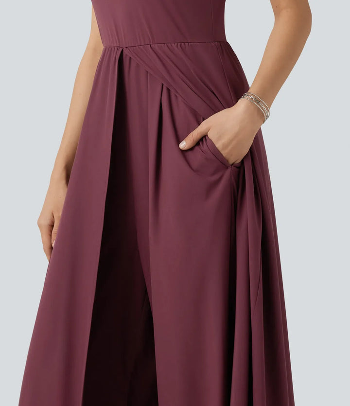Breezeful ärmlös snabbtorkande jumpsuit med fickor-Easy Peezy Edition