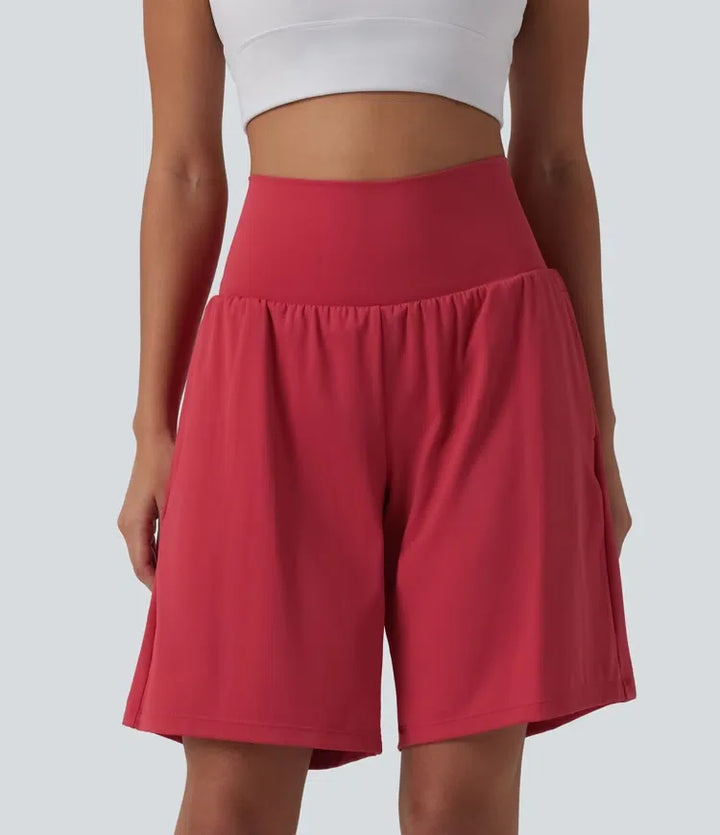 SoftlyZero Airy med extra hög midja 2-i-1 InstantCool yogashorts 9" med fickor