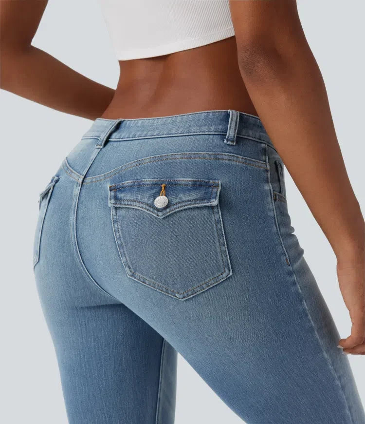 Halara Flex med låg midja för vardag smal jeans med fickor