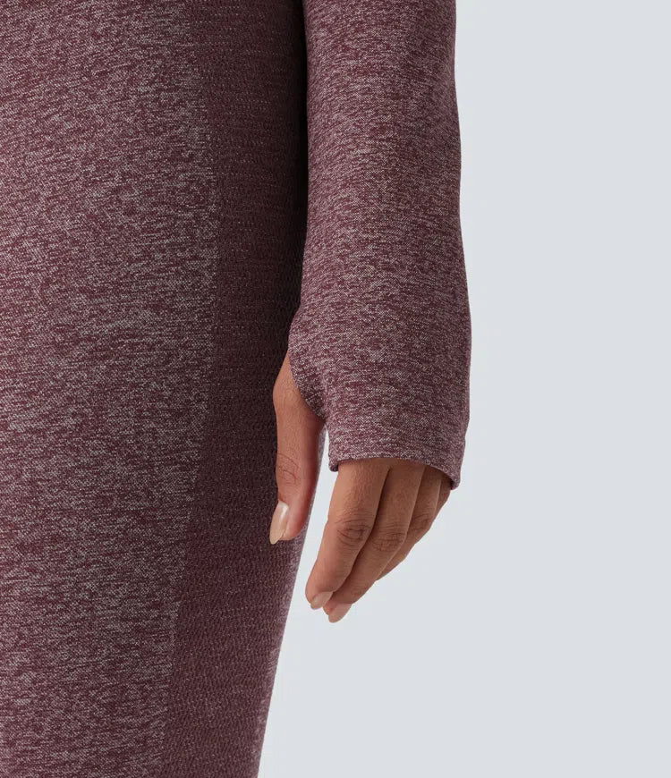 OneForm sömlös flow ståkrage dragkedja långärmad tumhål yoga värmande jacka