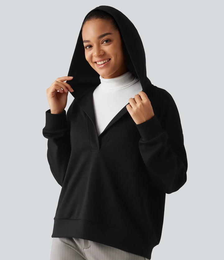 Med huva nedhasad axel långärmad arbete sweatshirt