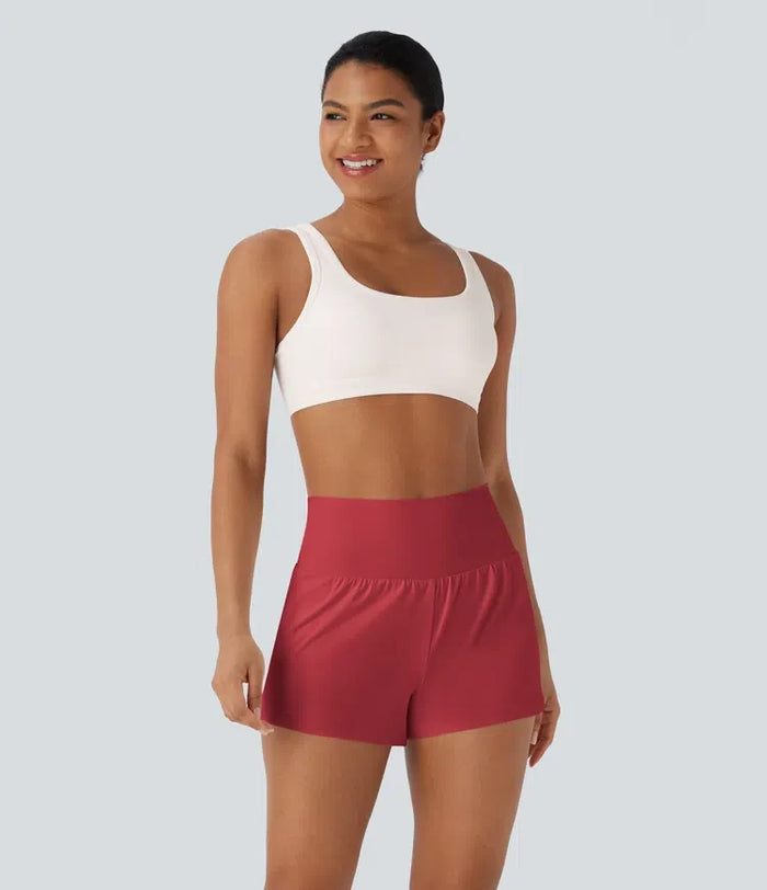 SoftlyZero Airy med extra hög midja 2-i-1 InstantCool yogashorts med fickor