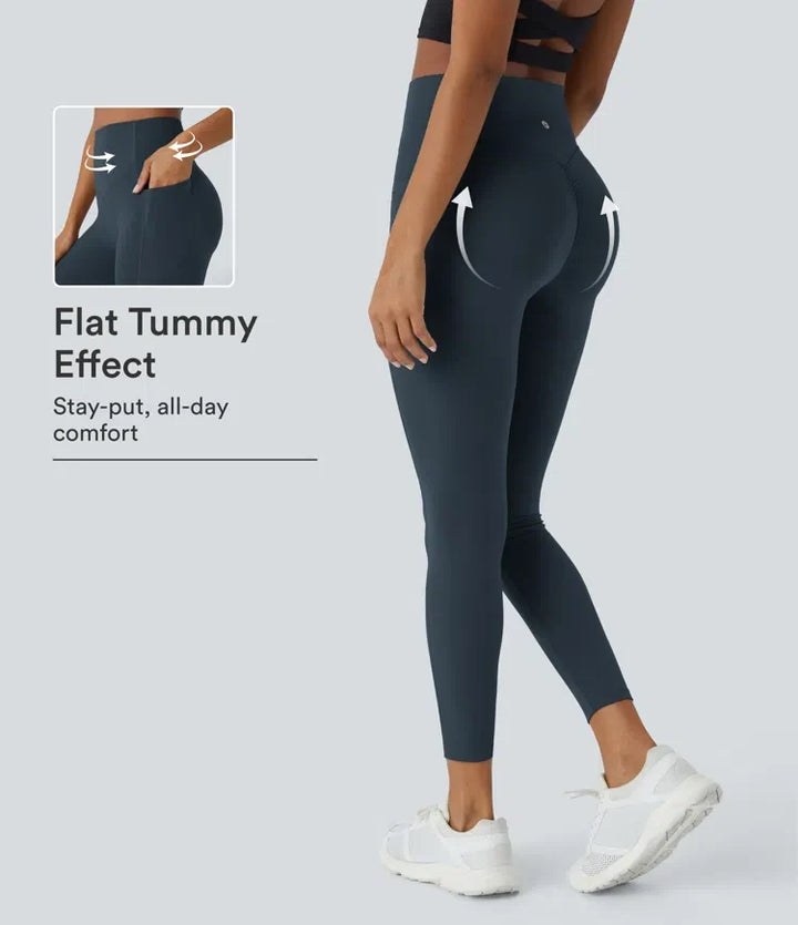 Halara UltraSculpt med hög midja scrunch-effekt rumplyftande magkontroll ficka formande träningsleggings
