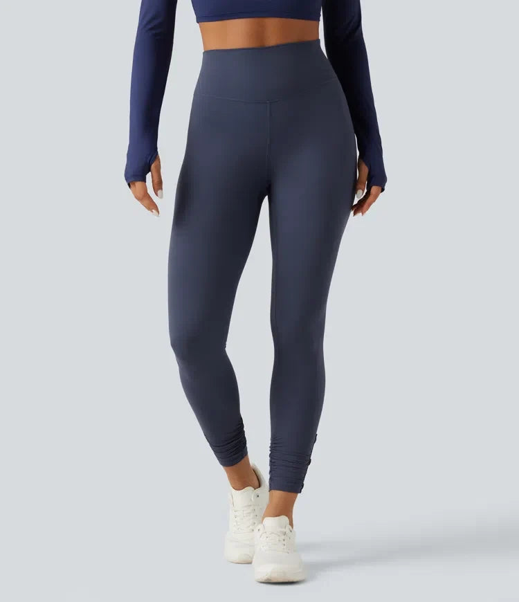 Halara UltraSculpt med hög midja rynklad yogaleggings