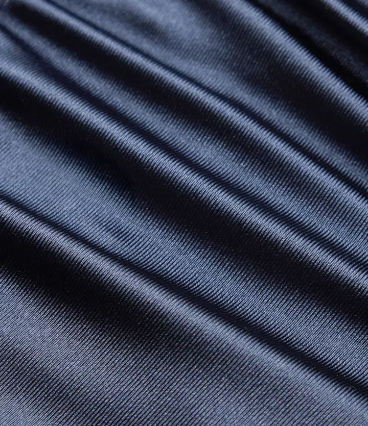 Med hög midja dragsko rynklad satin vardagsshorts med ficka