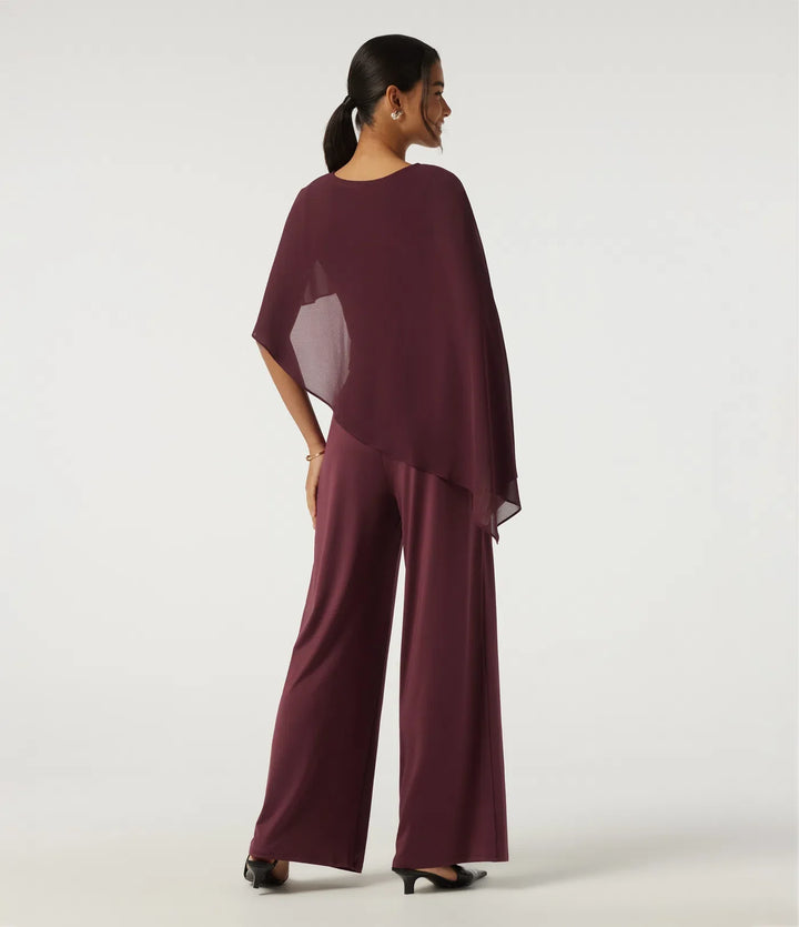Rund hals ärmlös smal vida ben asymmetrisk jumpsuits för fest med fickor -Easy Peezy Edition