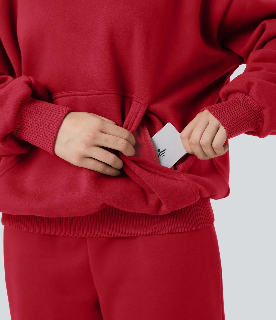 Med huva långärmad fleece vardaglig bomull sweatshirt med fickor