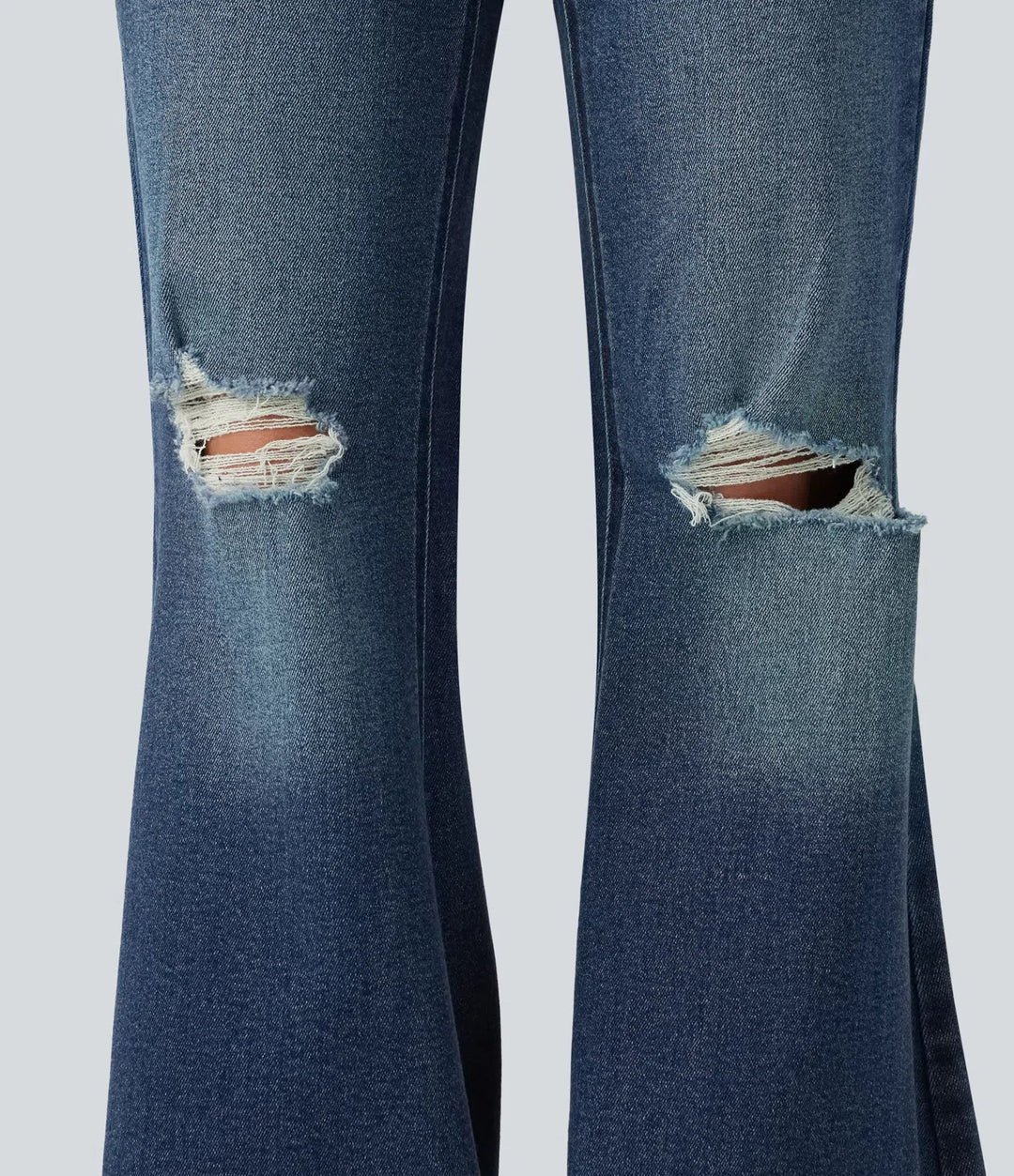 Låg midja vardaglig utsvängd jeans med fickor