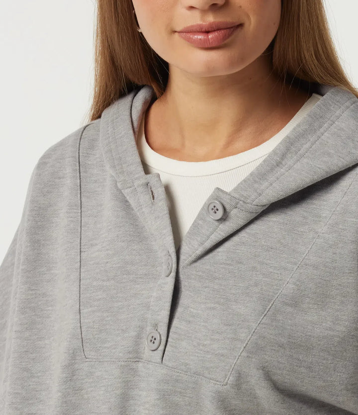 Med huva kortärmad slits fåll vardaglig sweatshirt