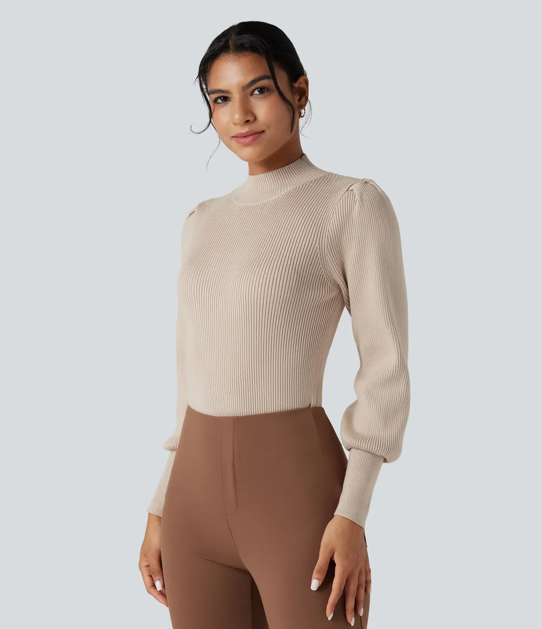 Halvpolo lång puffärm vardagströja