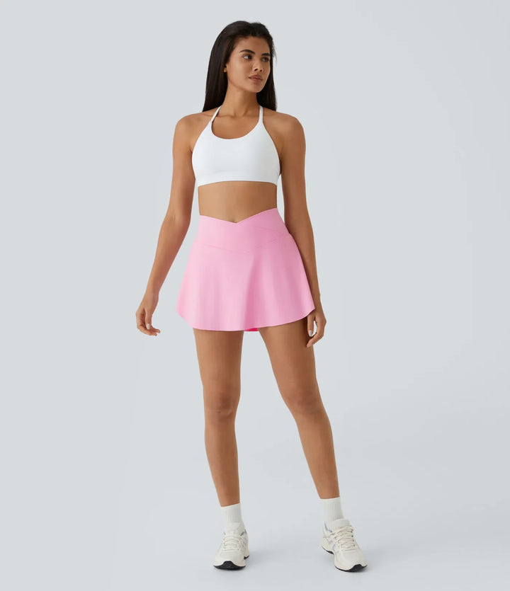 SoftlyZero Airy omlottmodell med ficka 2-i-1 InstantCool tenniskjol – Lucid – längre modell