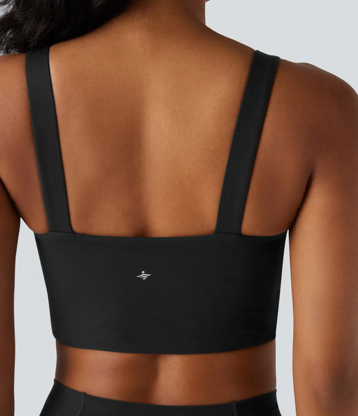 Halara UltraSculpt lätt stöd formpressad kupor push-up sport-bh för yoga