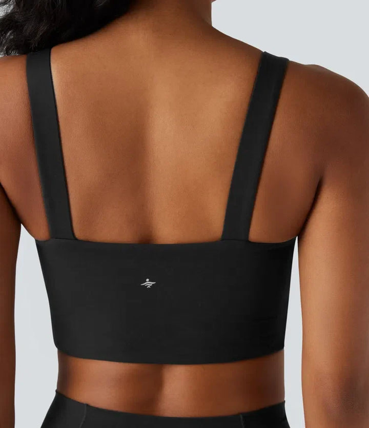 Halara UltraSculpt lätt stöd formpressad kupor push-up sport-bh för yoga