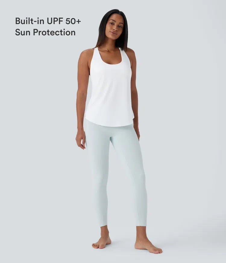 U-ringning rundad nederkant InstantCool yogalinne – UPF50+