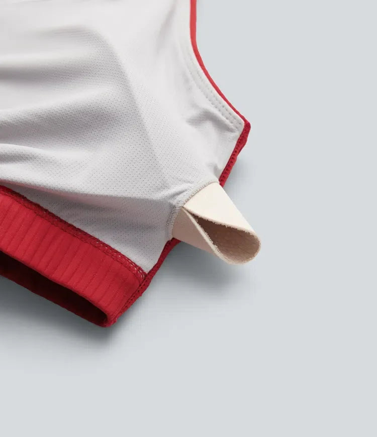 Halara UltraSculpt ribbad lätt stöd asymmetrisk utskuren detalj inbyggd bh löpning sport-bh