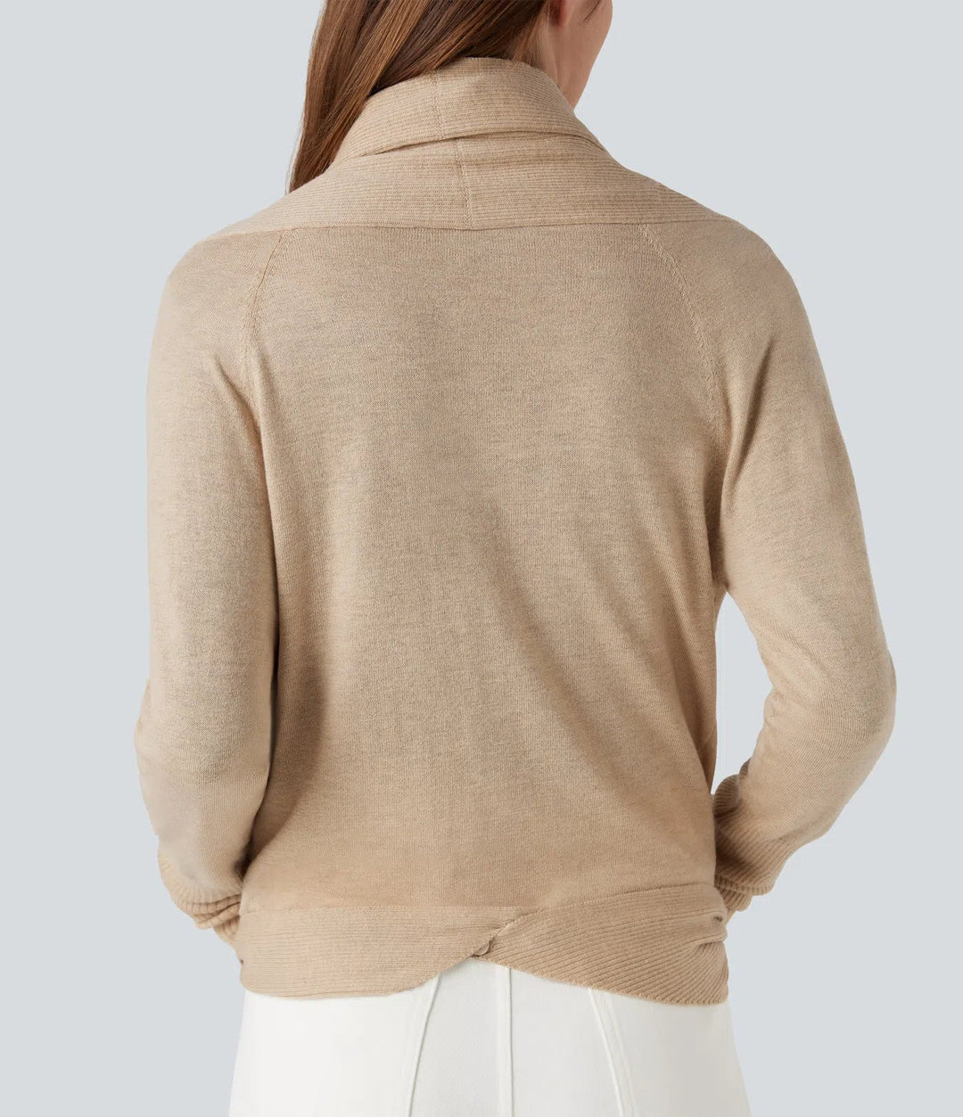 Långärmad omlott vardaglig cardigan