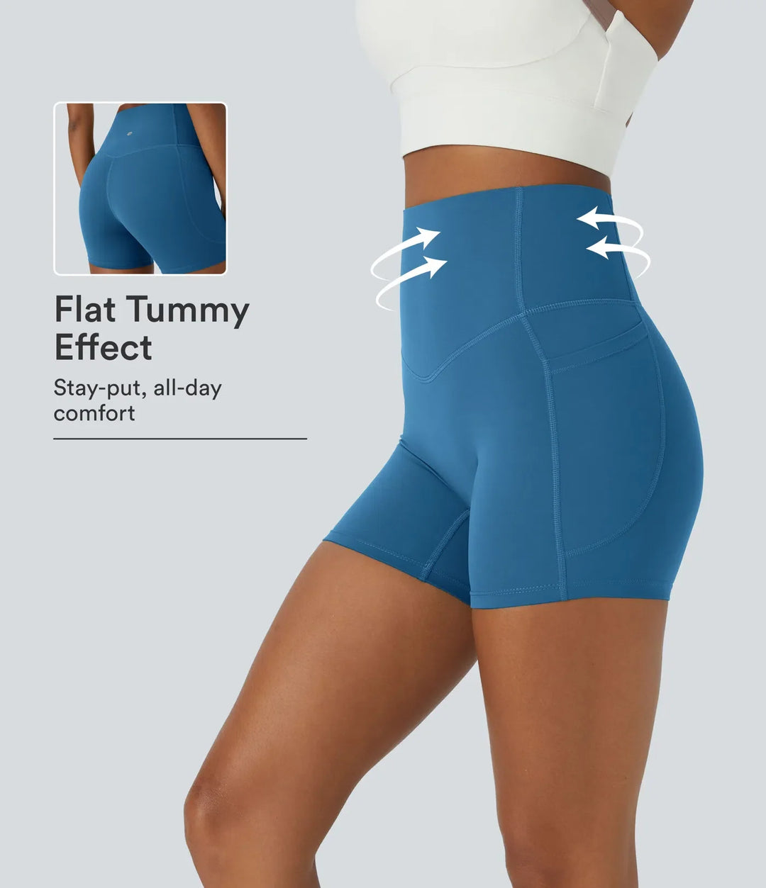 Lyckera UltraSculpt högmidjad magkontroll sidoficka formande träning bikershorts 5&