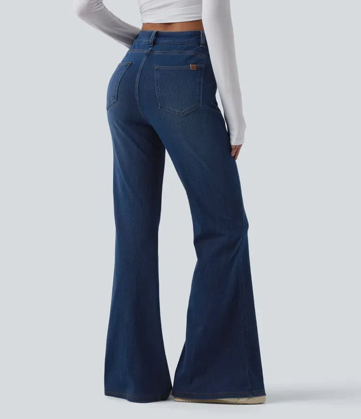 Lyckera Flex högmidjad crossover magkontroll bootcut vardagsjeans med fickor