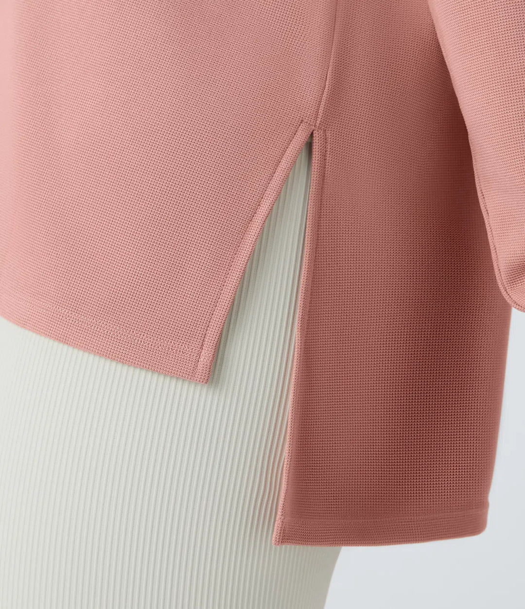 Front tumhål våffelstruktur vardaglig sweatshirt