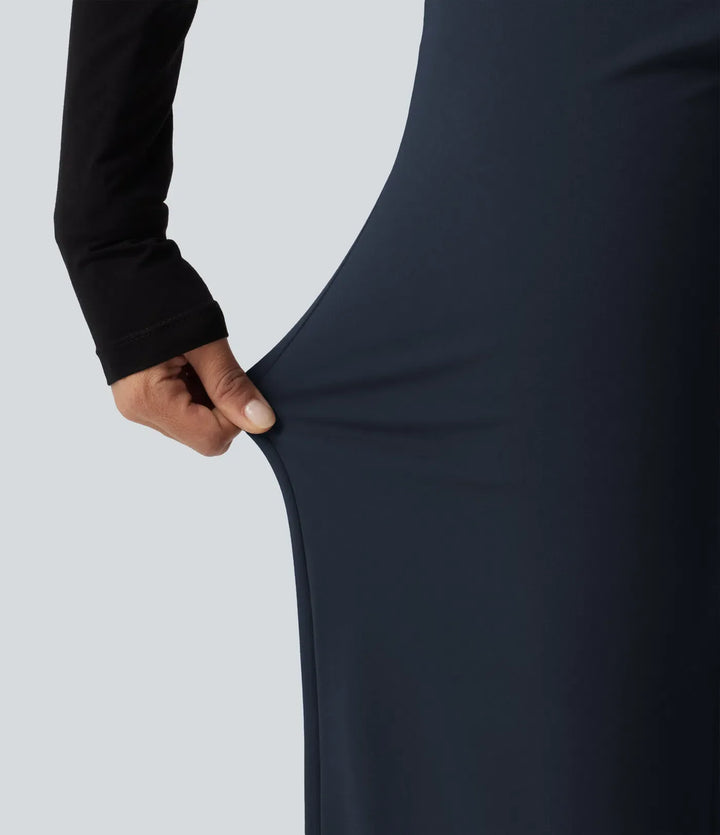 Lyckera Flex DayStretch låg midja raka ben arbetsbyxor med fickor
