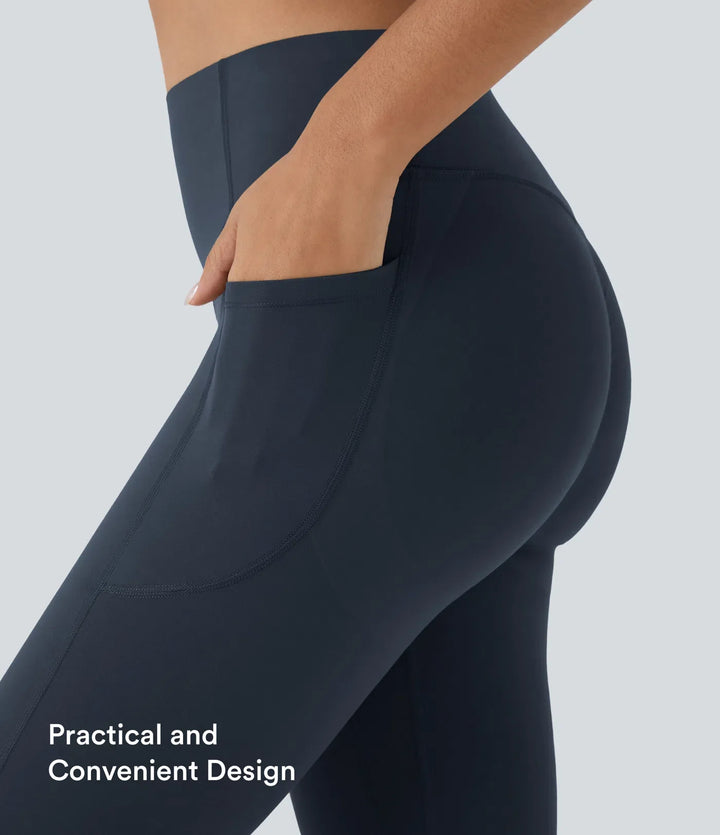 Halara UltraSculpt med hög midja scrunch-effekt rumplyftande magkontroll ficka formande capri träningsleggings
