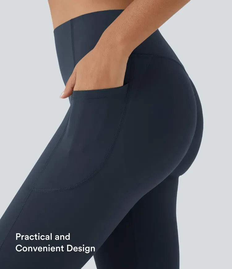 Lyckera UltraSculpt högmidjad scrunch med rumplyft magkontroll ficka formande capri träningsleggings