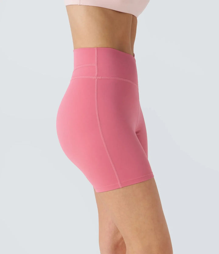 SoftlyZero Plush med hög midja omlott rynklad yogashorts 5&