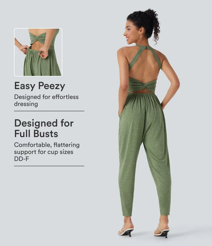 U-ringad harem vardaglig jumpsuit med fickor-Easy Peezy Edition DD-F-kupor