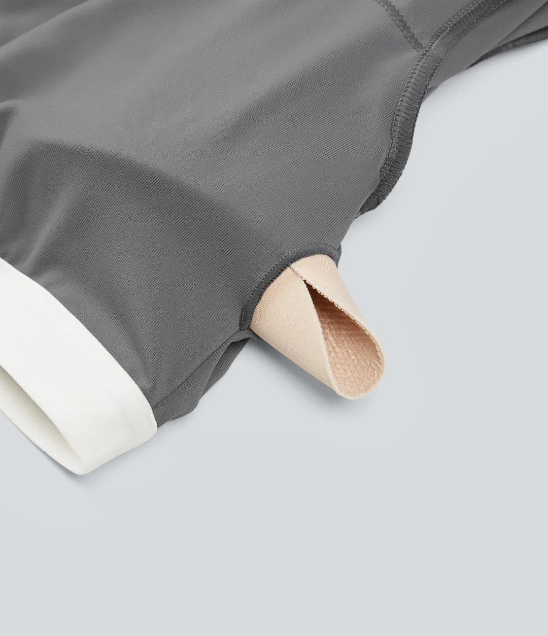 U-ringad långärmad tumhål vida ben rynkat vardaglig jumpsuit med inbyggd BH och fickor -Easy Peezy Edition