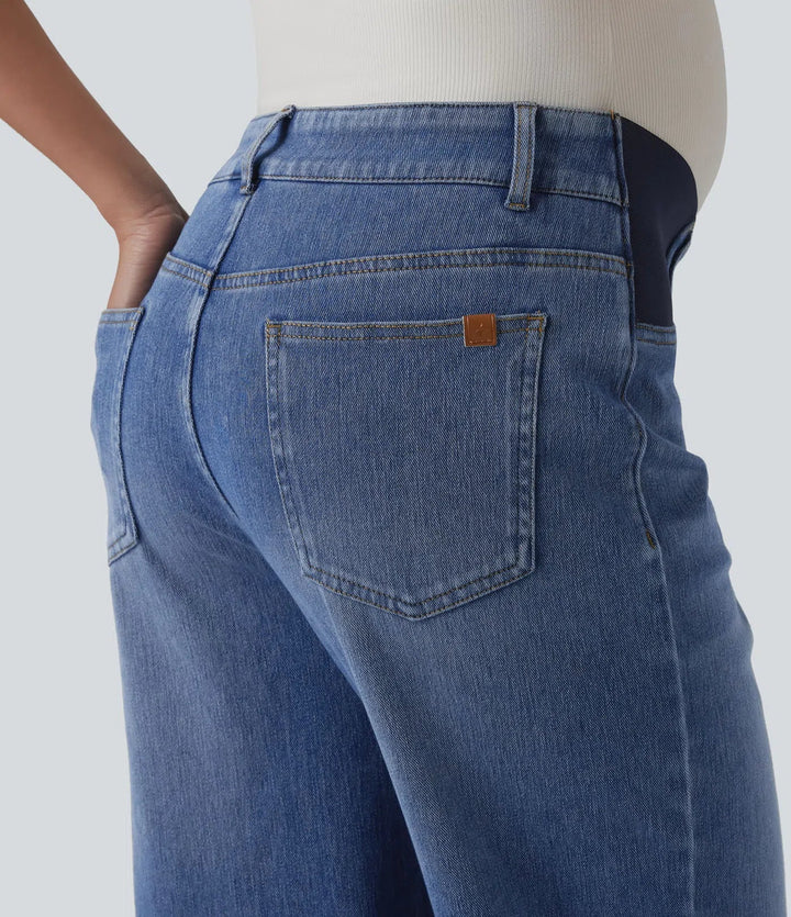 Halara Flex med medelhög midja raka ben gravid vardagsjeans med fickor