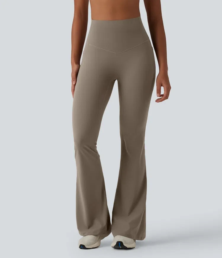 Halara UltraSculpt med hög midja och magkontroll utsvängd yogaleggings med fickor