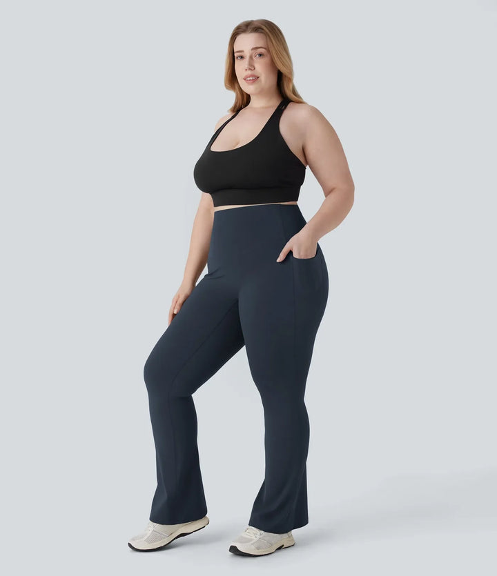 Lyckera UltraSculpt högmidjad magkontroll ficka formande yoga bootcut plusstorlek leggings