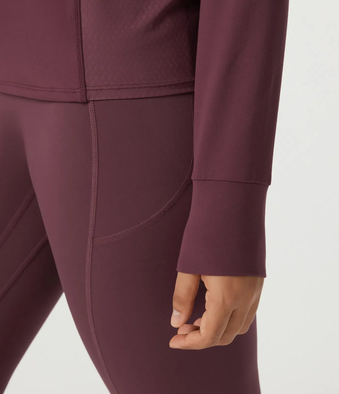 Rund hals långärmad kontrastmesh snabbtorkande träning sweatshirt