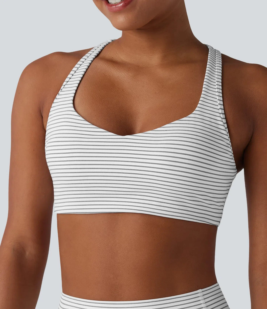 Medium stöd racerback ränder träningssport-BH