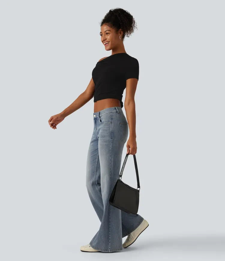 Lyckera Flex låg midja utsvängd vardagsjeans med fickor