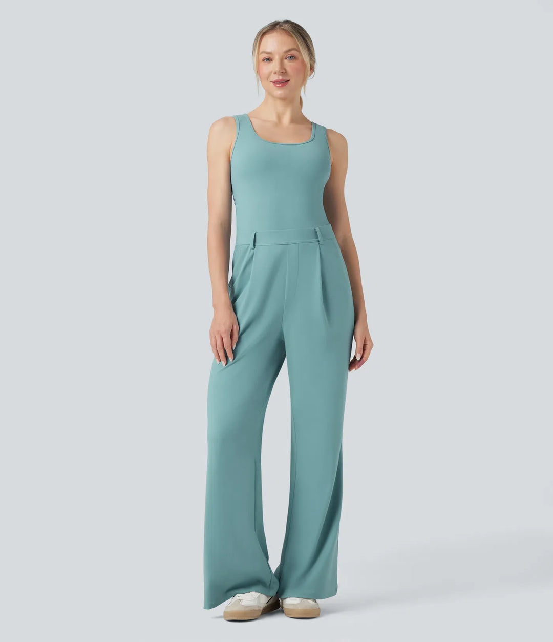 Crossover vardaglig jumpsuit med fickor-Easy Peezy Edition