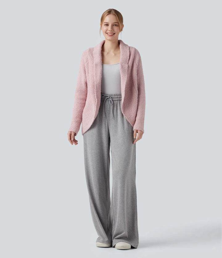 Sjalkrage lång raglanärm vardaglig cardigan