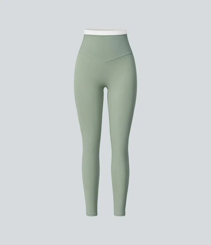 Lyckera UltraSculpt högmidjad magkontroll färgblock skinny yogaleggings med fickor
