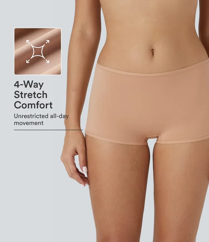 Mycket stretchig med låg midja enfärgad avkoppling boyfriend shorts