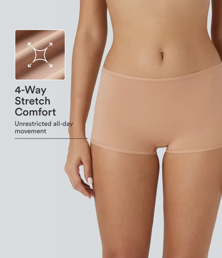 Mycket stretchig med låg midja enfärgad avkoppling boyfriend shorts