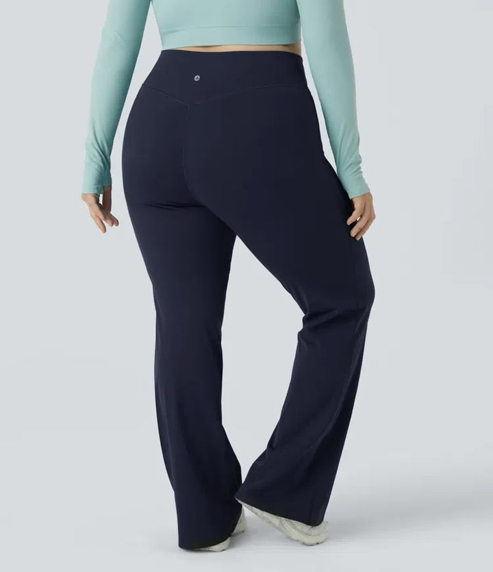 DayStretch med hög midja omlott fullängd utsvängd leggings i plusstorlek