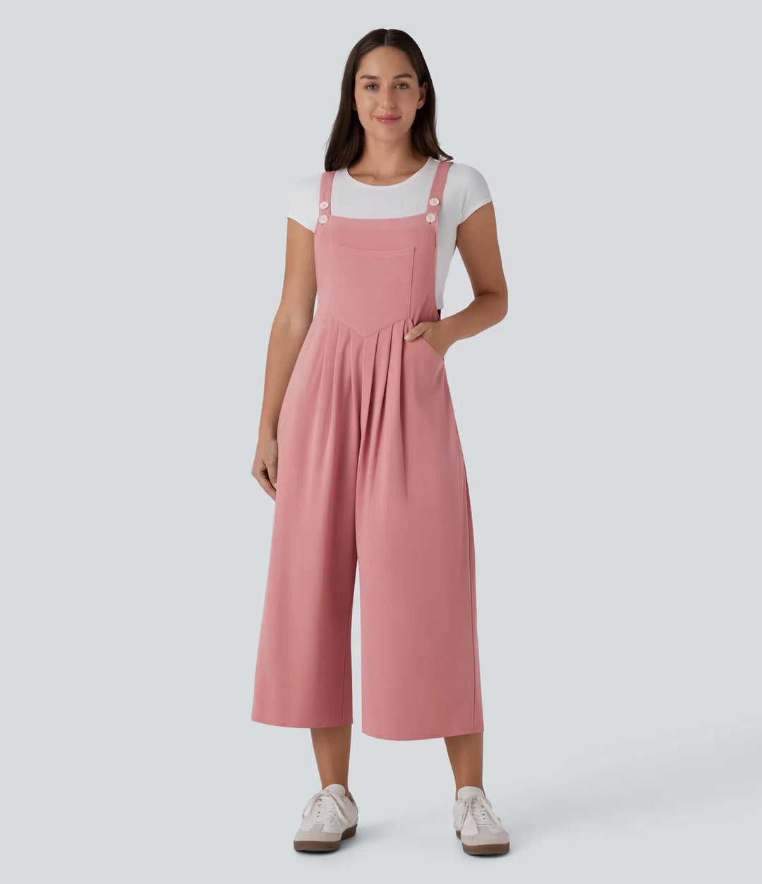 Fickor capri våffelstruktur vardaglig overall
