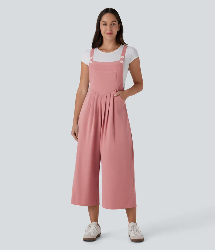 Fickor capri våffelstruktur vardaglig overall