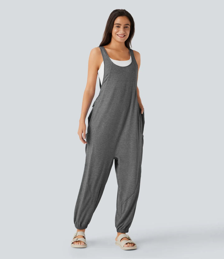 U-ringad dragsko fickor vardaglig jumpsuit