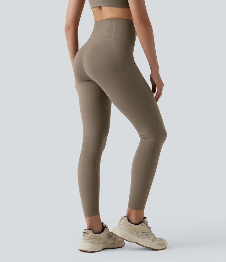 Halara UltraSculpt med hög midja anti-roll magkontroll formande träningsleggings med fickor