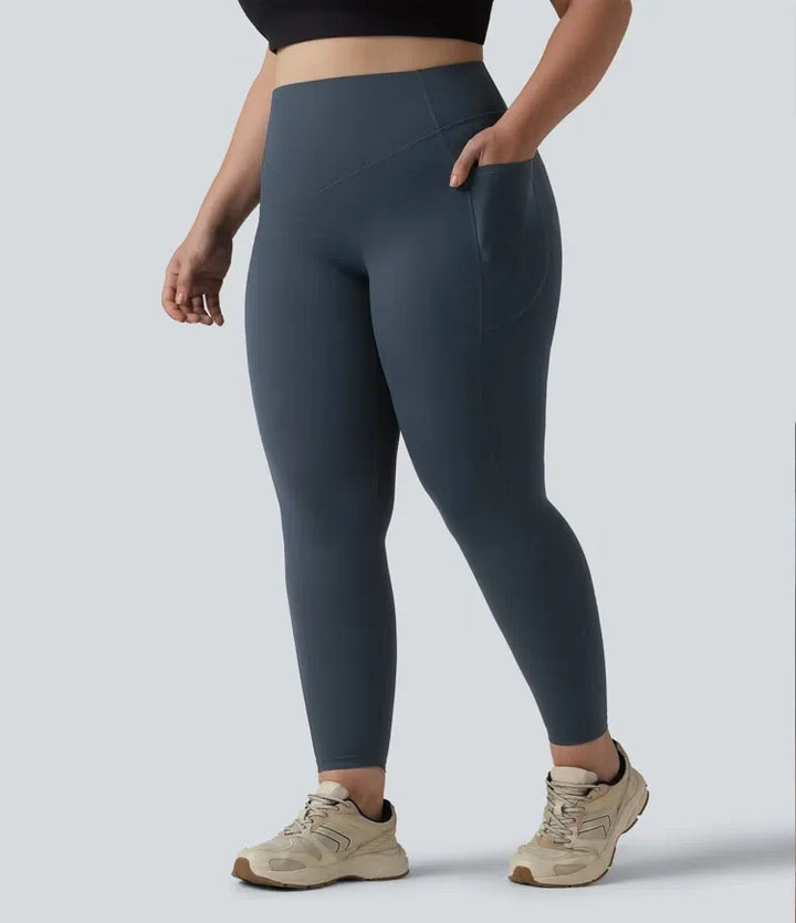 Lyckera UltraSculpt högmidjad scrunch med rumplyft magkontroll ficka formande träning plusstorlek leggings