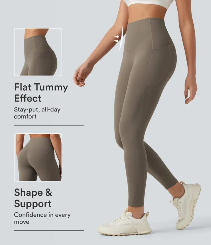 Lyckera UltraSculpt högmidjad magkontroll ficka formande träningsleggings